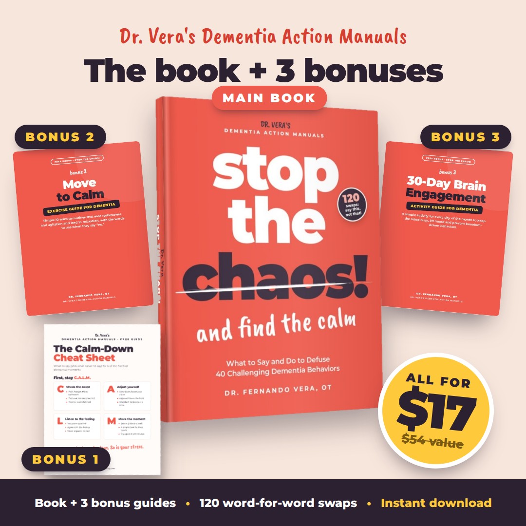 Stop the Chaos! plus 3 bonuses: the Calm-Down Cheat Sheet, Move to Calm and the 30-Day Brain Engagement Calendar, all for $17
